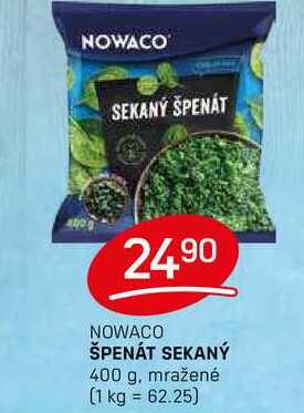 NOWACO ŠPENÁT SEKANÝ 400 g, mražené 