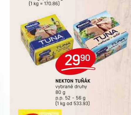NEKTON TUŇÁK vybrané druhy 80 g p.p. 52-56 g