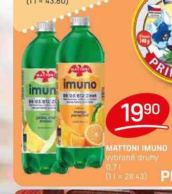 MATTONI IMUNO vybrané druhy 0,7l