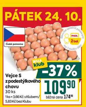 Vejce S z podestýlkového chovu 30 ks