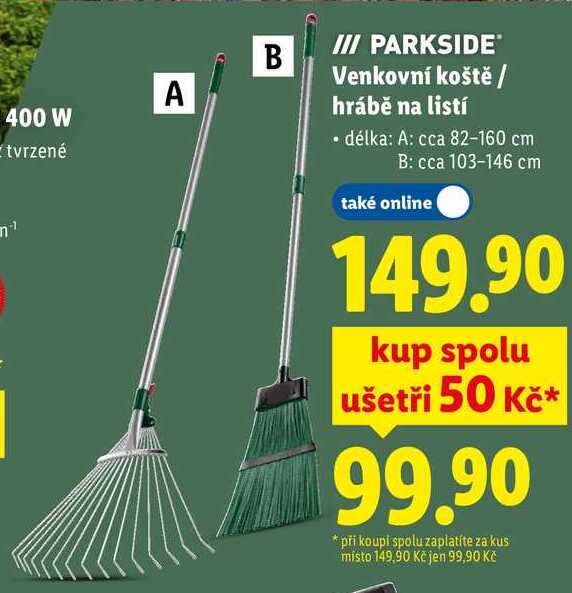 Venkovní koště/hrábě na listí