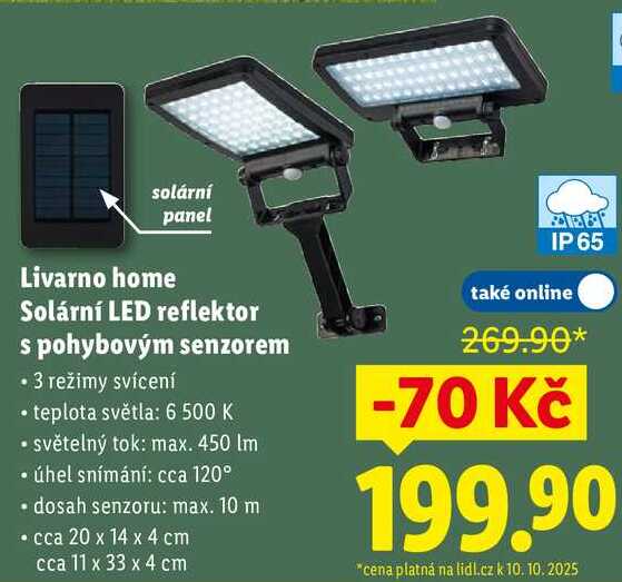 Livarno home Solární LED reflektor s pohybovým senzorem 