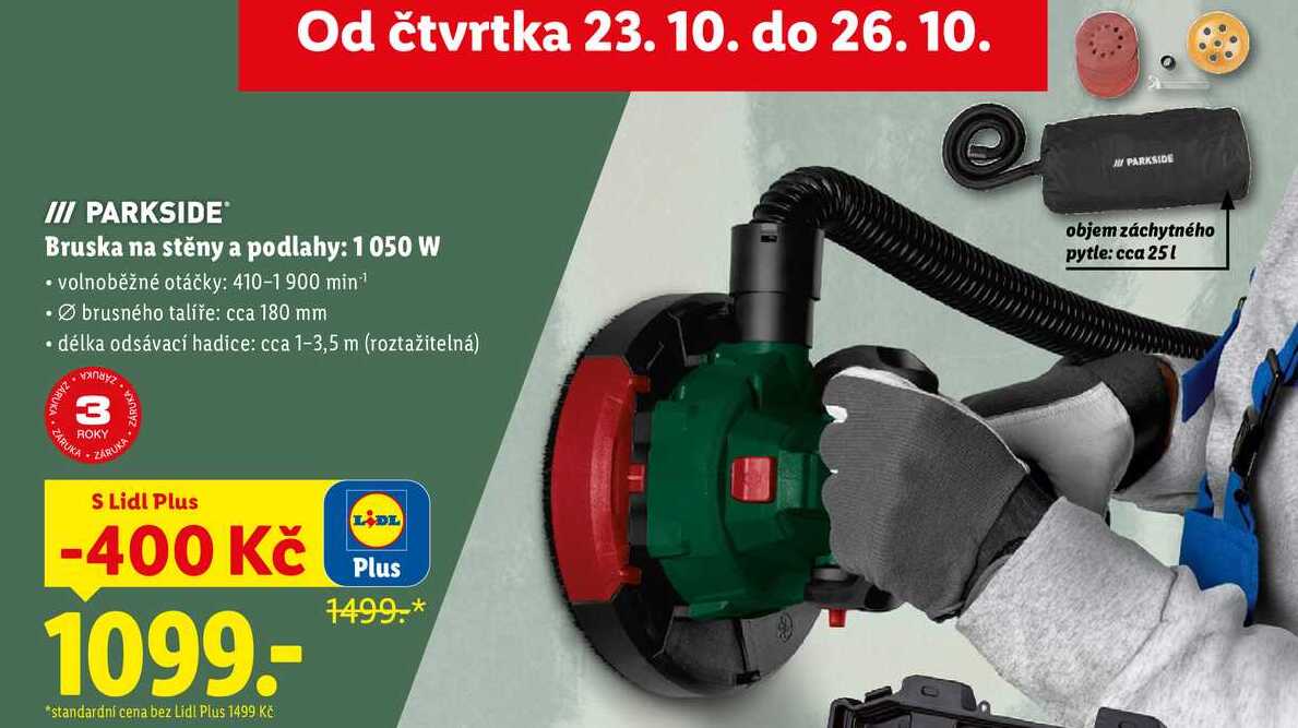 Bruska na stěny a podlahy: 1050 W