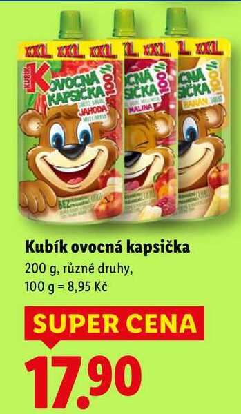 Kubík ovocná kapsička, 200 g