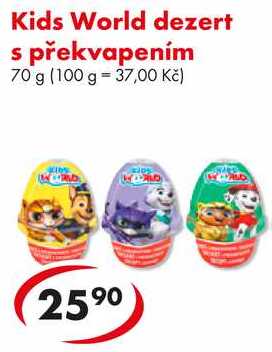 Kids World dezert s překvapením, 70 g 