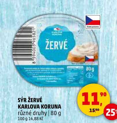 SÝR ŽERVÉ KARLOVA KORUNA, 80 g 
