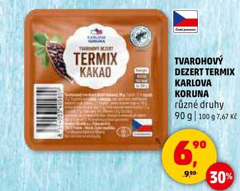 TVAROHOVÝ DEZERT TERMIX KARLOVA KORUNA, 90 g