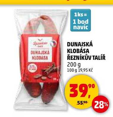 DUNAJSKÁ KLOBÁSA ŘEZNÍKŮV TALÍŘ, 200 g 