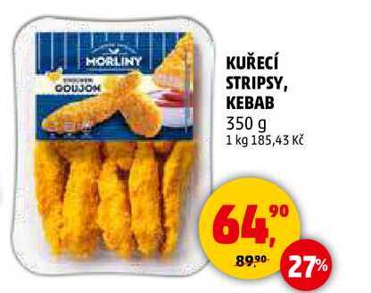 KUŘECÍ STRIPSY, KEBAB, 350 g