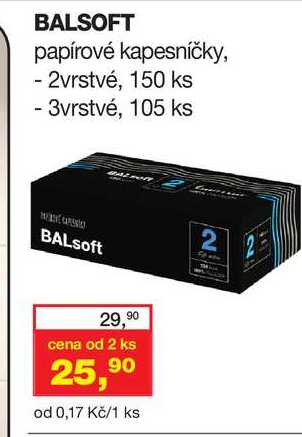BALSOFT papírové kapesníčky, - 2vrstvé, 150 ks