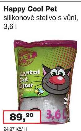 Happy Cool Pet silikonové stelivo s vůní, 3,6l