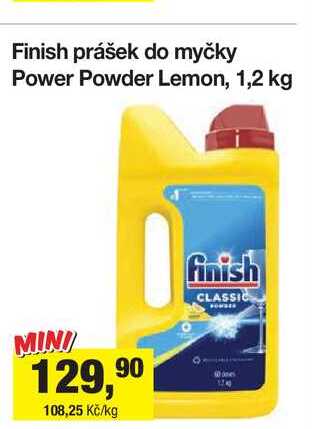 Finish prášek do myčky Power Powder Lemon, 1,2 kg