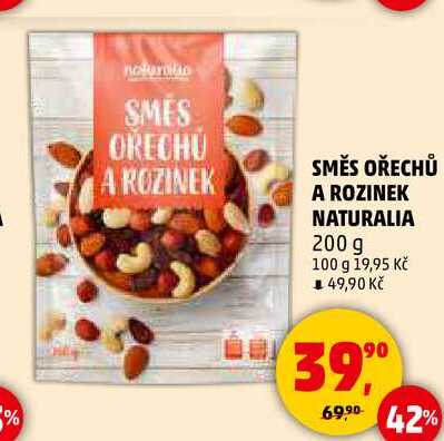 SMĚS OŘECHŮ A ROZINEK NATURALIA, 200 g 