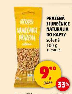 PRAŽENÁ SLUNEČNICE NATURALIA DO KAPSY solená, 100 g