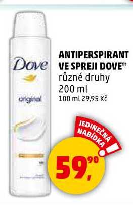 ANTIPERSPIRANT VE SPREJI DOVE, 200 ml