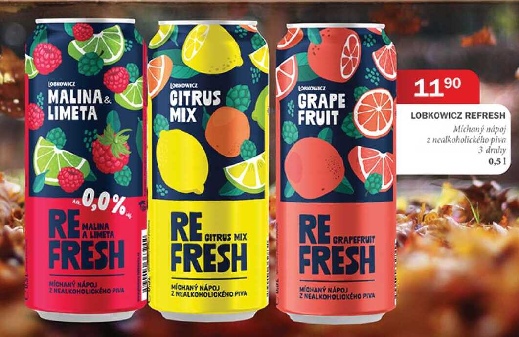 LOBKOWICZ REFRESH Míchaný nápoj z nealkoholického piva 3 druhy 0,51