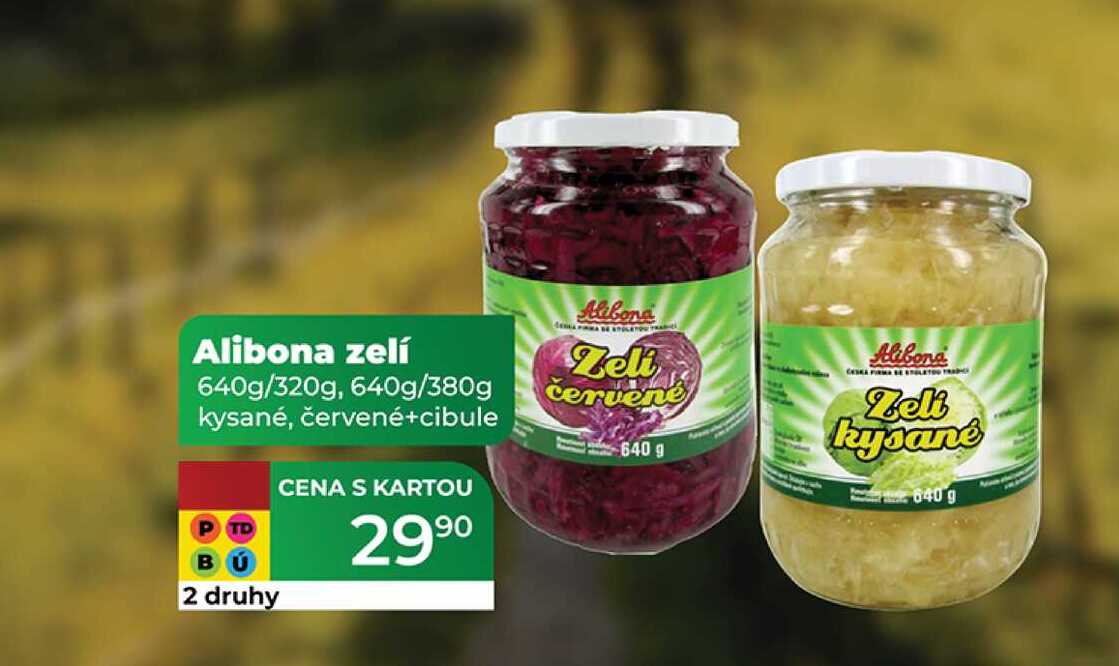 Alibona zelí 640g/320g, 640g/380g kysané, červené+cibule