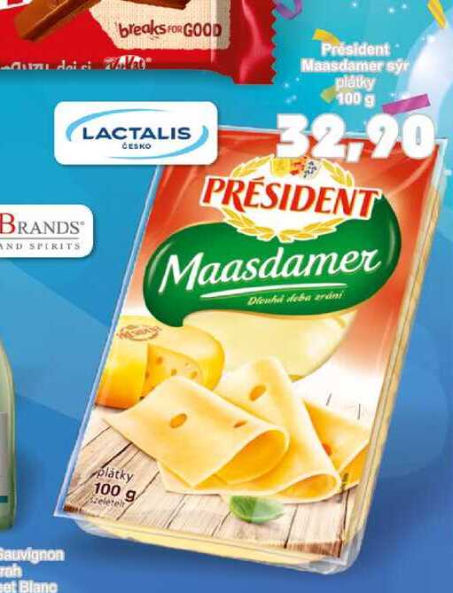 Président Maasdamer sýr plátky 100 g