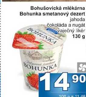 Bohušovická mlékárna Bohunka smetanový dezert 130g