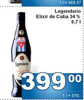 Legendario Elixir de Cuba 34% 0,7l