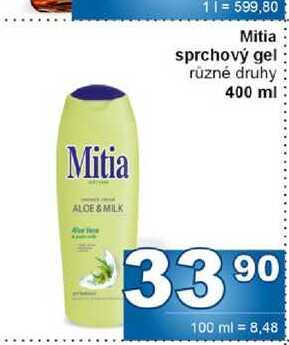 Mitia sprchový gel různé druhy 400 ml