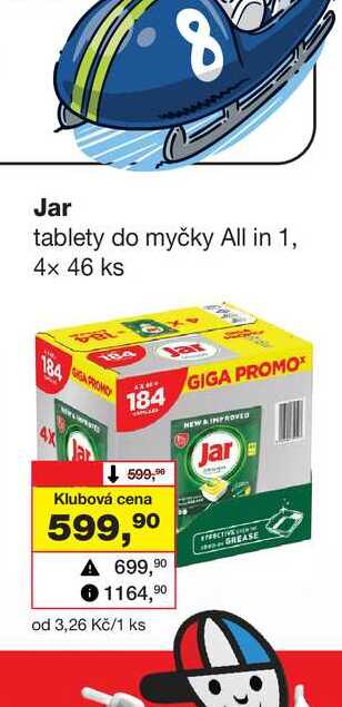 Jar tablety do myčky All in 1, 4x 46 ks