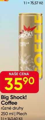 Big Shock! Coffee různé druhy 250 ml, Plech