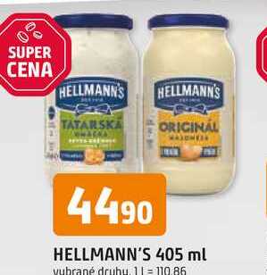 Hellmann's tatarská omáčka, majonéza 405ml