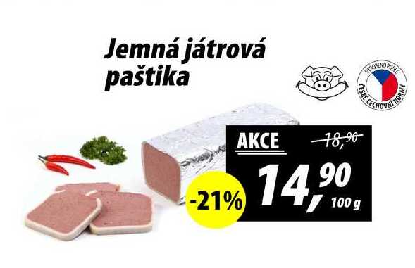 Jemná játrová paštika, 100 g