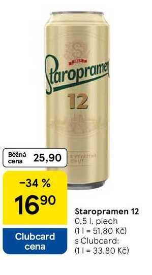 Staropramen 12, 0.5 l, plech
