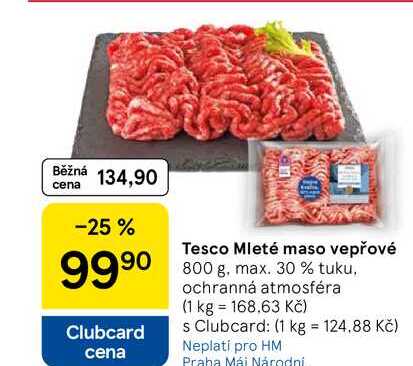 Tesco Mleté maso vepřové, 800 g, max. 30 % tuku