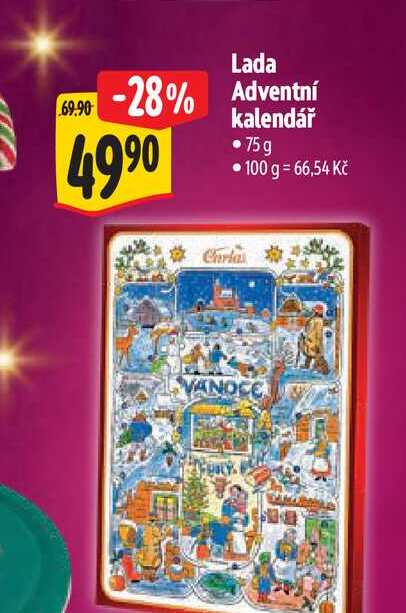 Lada Adventní  kalendář 75g  