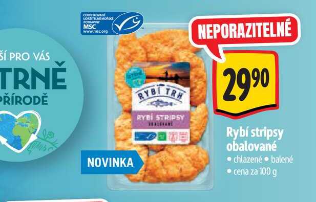 Rybí stripsy obalované 100 g
