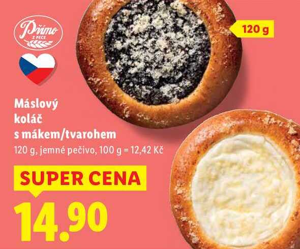 Máslový koláč s mákem/tvarohem, 120 g