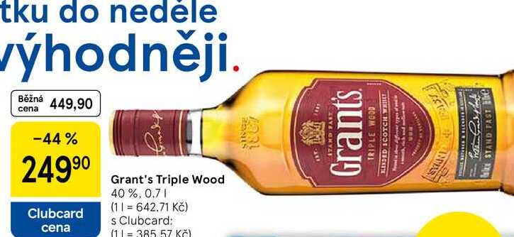 Grant's Triple Wood 40%, 0.7 l