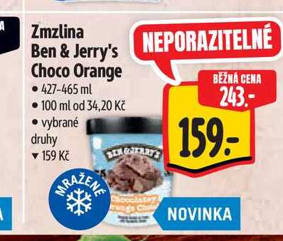 Zmzlina Ben & Jerry's Choco Orange 427-465 ml