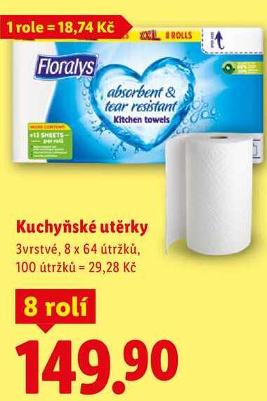 Kuchyňské utěrky, 8 rolí