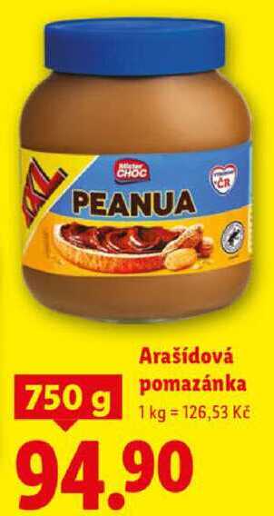 Arašídová pomazánka, 750 g
