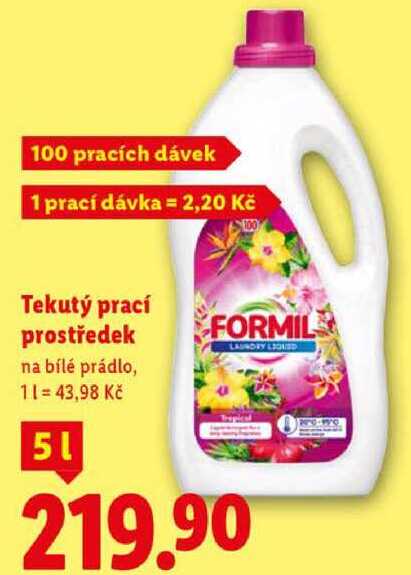 Tekutý prací prostředek, 5 l/100 PD