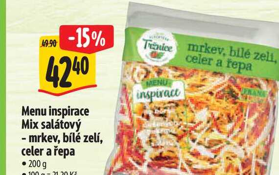   Menu inspirace Mix salátový - mrkev, bílé zelí, celer a řepa 200 g 