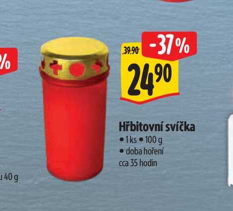Hřbitovní svíčka 1ks 100 g