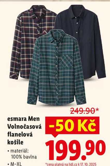 esmara Men Volnočasová flanelová košile