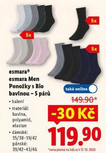 esmara Men Ponožky s Bio bavlnou - 5 párů