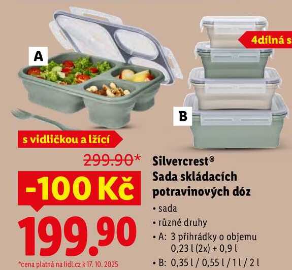 Silvercrest Sada skládacích potravinových dóz