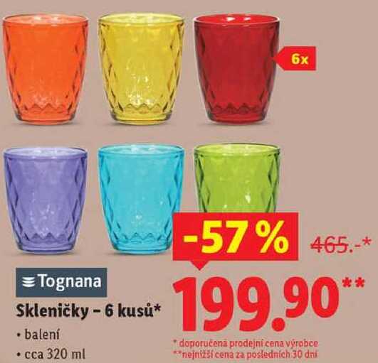 Skleničky - 6 kusů