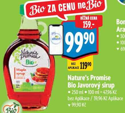 Nature's Promise Bio Javorový sirup, 250 ml