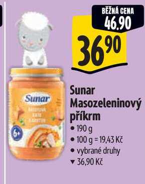 Sunar Masozeleninový příkrm, 190 g