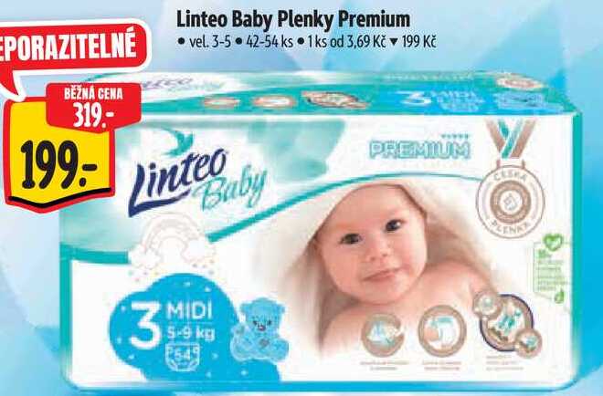 Linteo Baby Plenky Premium, 42-54 ks