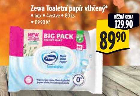 Zewa Toaletní papír vlhčený, 80 ks