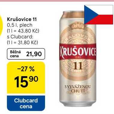 Krušovice 11, 0.5 l, plech